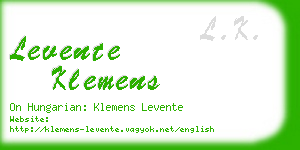 levente klemens business card